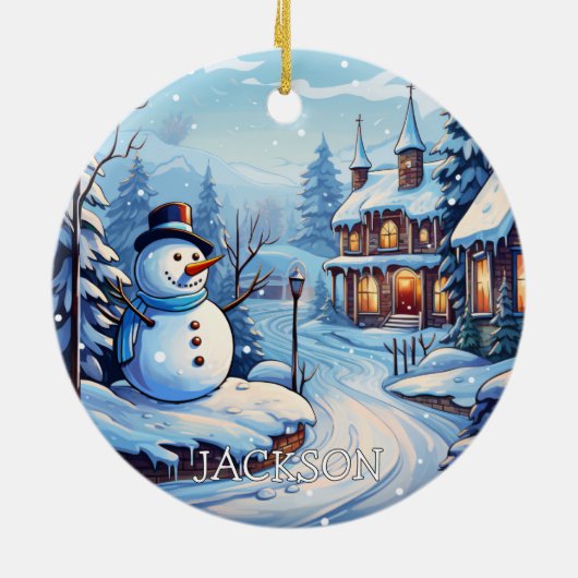 Custom Snowman Weihnachtsschmuck (Hinten)