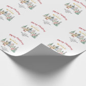 Custom Snowy House Frohe Weihnachtswrapping Papier Geschenkpapier (Ecke)