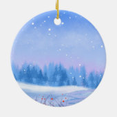 Custom Snowy Landscape Christmas Ornament (Hinten)