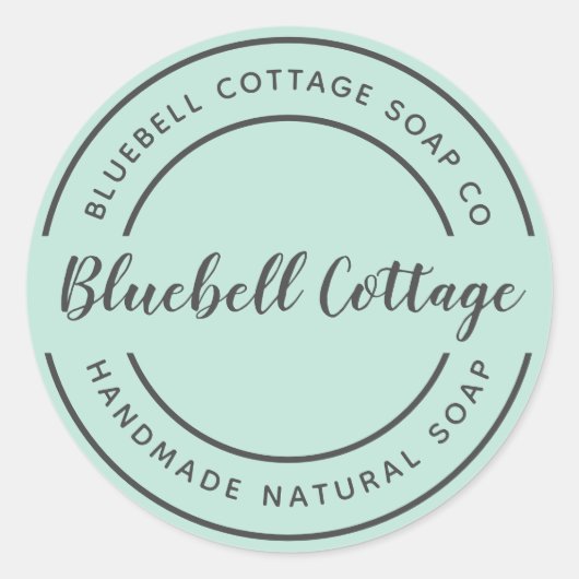 Custom Soap Business Moderne Elegante Minze Sticke Runder Aufkleber (Vorderseite)
