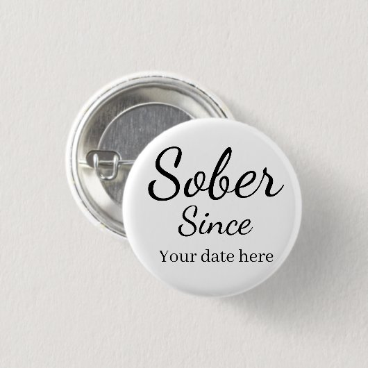 Custom “Sober Since” Keychain - Sobriety Date  Button (Vorne & Hinten)
