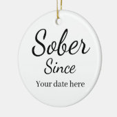 Custom “Sober Since” Keychain - Sobriety Date Keramik Ornament (Links)