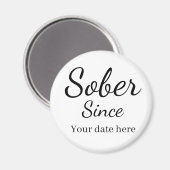 Custom “Sober Since” Keychain - Sobriety Date Magnet (Vorderseite/Rückseite)