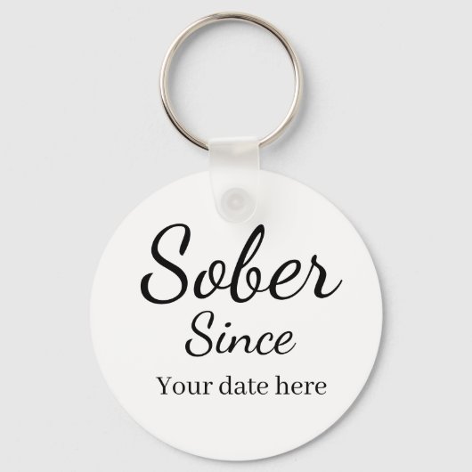 Custom “Sober Since” Keychain - Sobriety Date Schlüsselanhänger (Vorderseite)