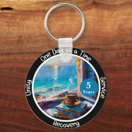 Custom Sobriety Meilenstein Geschenk - Ocean Vibes Schlüsselanhänger