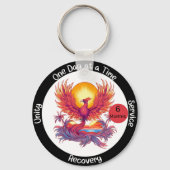 Custom Sobriety Meilenstein Geschenk - Phoenix Schlüsselanhänger (Vorderseite)