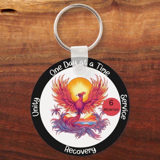 Custom Sobriety Meilenstein Geschenk - Phoenix Schlüsselanhänger (Vorderseite)