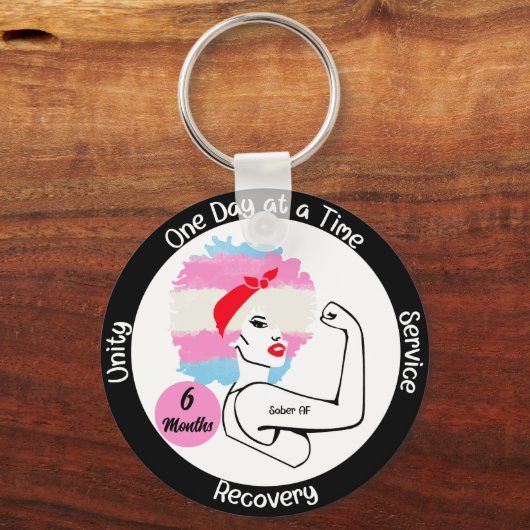 Custom Sobriety Meilenstein Geschenk - Trans Prix Schlüsselanhänger (Vorderseite)