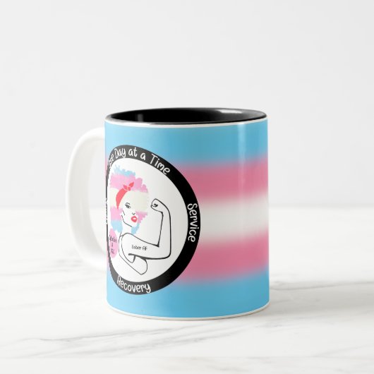 Custom Sobriety Meilenstein Geschenk - Trans Prix Zweifarbige Tasse (Vorderseite Links)