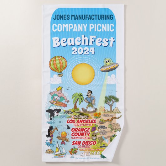 Custom SoCal Beach Handtuch (Vorderseite)