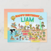 Custom SoCal Birthday Einladungspostkarte (Vorne/Hinten)