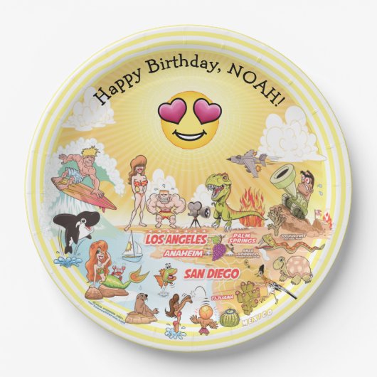 Custom SoCal Birthday Pappteller (Vorderseite)