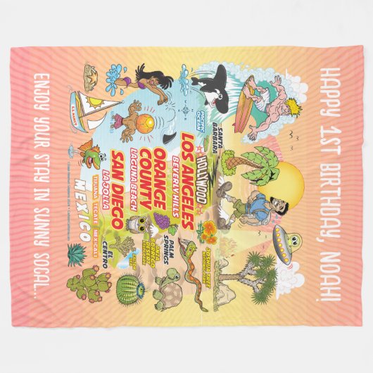 Custom SoCal Paradise Fleecedecke (Vorderseite (Horizontal))