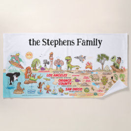 Custom SoCal Sunset Beach Blanket Strandtuch