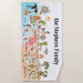 Custom SoCal Sunset Beach Blanket Strandtuch (Vorderseite)