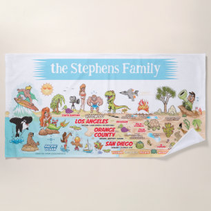Custom SoCal Sunset Beach Blanket Strandtuch