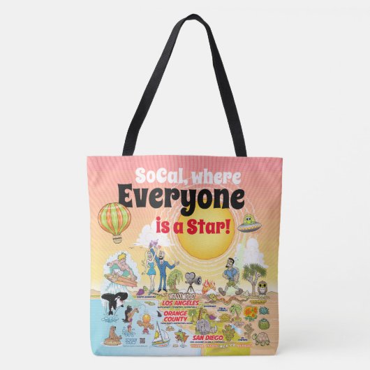 Custom SoCal Tote Bag Tasche (Vorderseite)