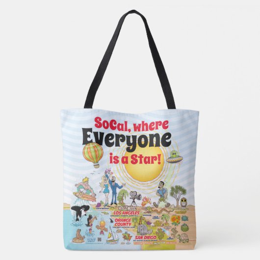 Custom SoCal Tote Bag Tasche (Rückseite)