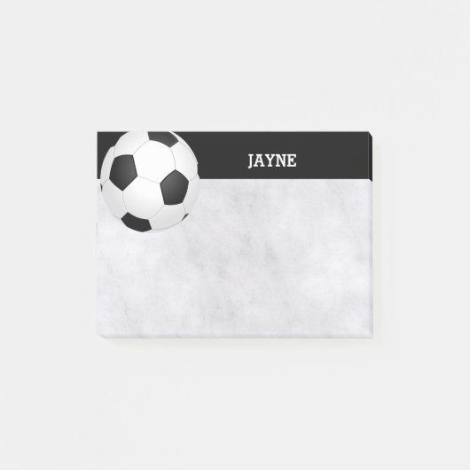 custom soccer ball post it note black and white post-it klebezettel (Vorderseite)