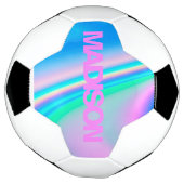 Custom Soccer Balls Name Holographic Girly Unicorn Fußball (Gedreht)