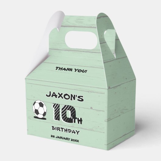 Custom Soccer Birthday Favor Box – Party Gift Box Geschenkschachtel (Vorderseite)