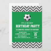 Custom Soccer Birthday Party Einladung für Junge (Vorne/Hinten)
