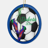 Custom Soccer Christmas Ornament Red - Blue Clemen (Links)