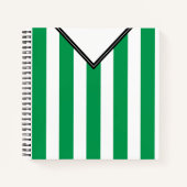 Custom Soccer Football Green Stripes Jersey Notizbuch (Vorderseite)