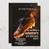 Custom Soccer Geburtstagseinladung Einladung (Vorne/Hinten)