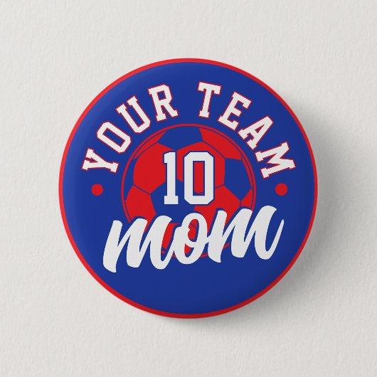Custom Soccer Mom Button with Number (Vorderseite)