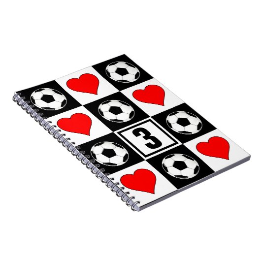 Custom Soccer Player Jersey Nummer Schachbrett Spo Notizblock (Rechte Seite)