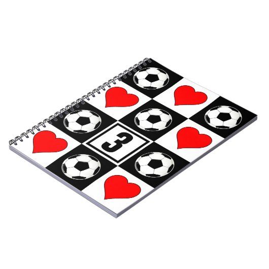 Custom Soccer Player Jersey Nummer Schachbrett Spo Notizblock (Linke Seite)