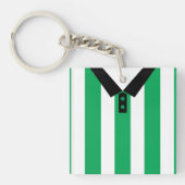 Custom Soccer Rugby Jersey Keyring, Grüne Streifen Schlüsselanhänger (Vorderseite)