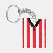 Custom Soccer Rugby Jersey Keyring, Red Stripes Schlüsselanhänger (Vorderseite links)