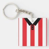 Custom Soccer Rugby Jersey Keyring, Red Stripes Schlüsselanhänger (Vorderseite)
