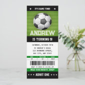 Custom Soccer Ticket Geburtstag Einladung (Stehend Vorderseite)