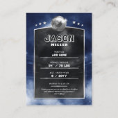 Custom Soccer Trading Card Blue Silver Stadium Telefonnummerkarte (Rückseite)