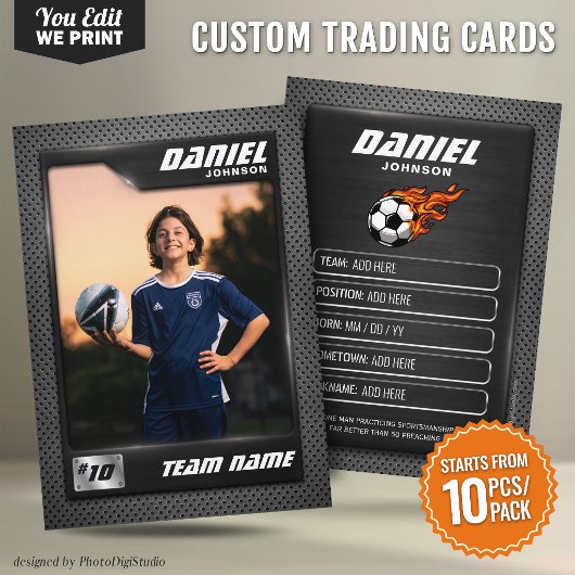 Custom Soccer Trading Card Graphite Sports Card Platzkarte