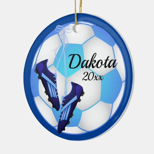 Custom Soccer Weihnachtsschmuck Light Blue Clement (Links)