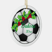 Custom Soccer Weihnachtsschmuck Schwarz und Weiß (Rechts)