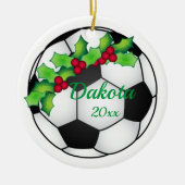Custom Soccer Weihnachtsschmuck Schwarz und Weiß (Vorne)
