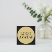 CUSTOM SOCIAL MEDIA ICONS AVATAR LOGO Business Quadratische Visitenkarte (Stehend Vorderseite)