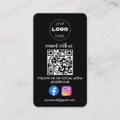 Custom Social Media QR Code Beruflich Visitenkarte (Vorderseite)