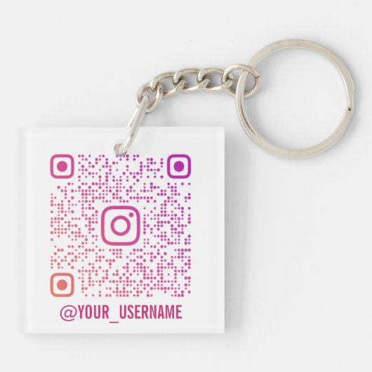Custom Social Media QR Code Werbeaktion Marketing Schlüsselanhänger (Rückseite)