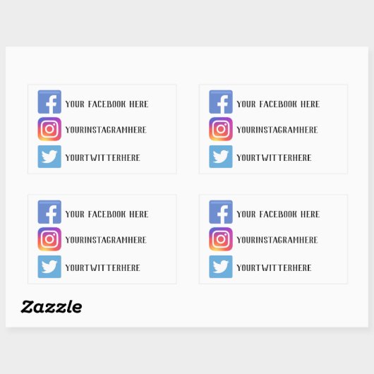 Custom Social Media Stickers (Blatt)