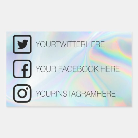 Custom Social Media Stickers Imitate Holo (Vorderseite)