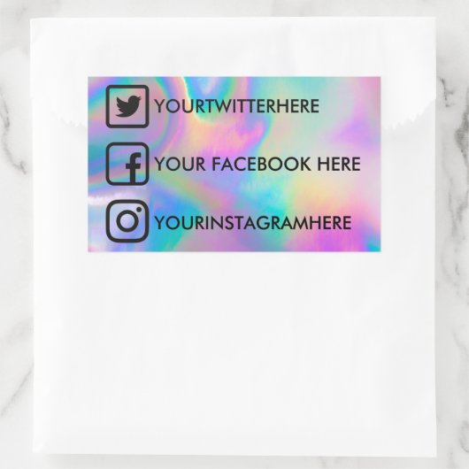 Custom Social Media Stickers Imitate Holo (Tasche)