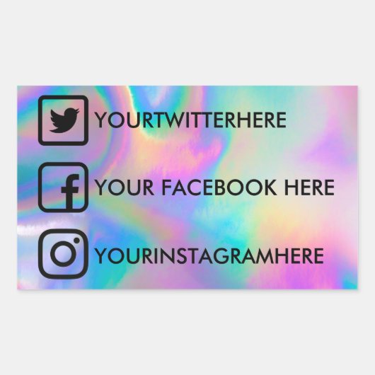 Custom Social Media Stickers Imitate Holo (Vorderseite)