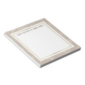 Custom Soft Brown Floral and Gold Notizblock (angewinkelt)