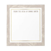 Custom Soft Brown Floral and Gold Notizblock (Vorderseite)